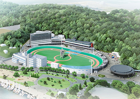 Tamano Keirin Stadium (projection of the completed stadium after redevelopment)